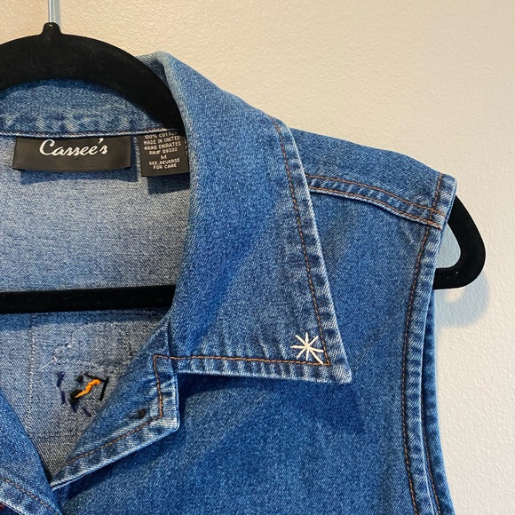 Vintage Snowman Denim Vest Cottage Core Christmas Outfit - Picture 4 of 7